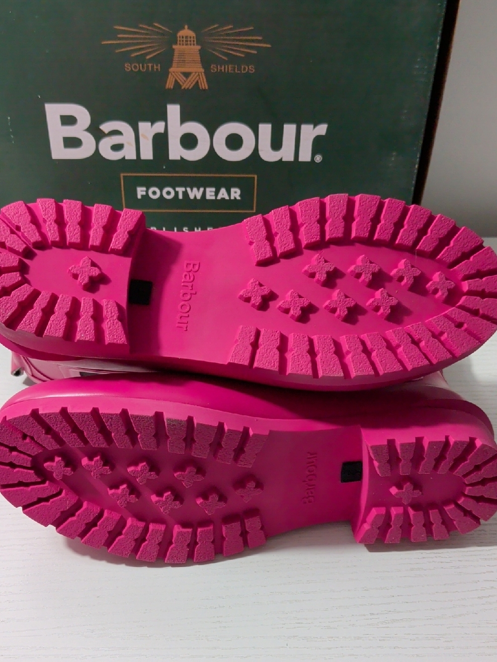 Barbour NIB Rain Boots 8 Pink - Picture 6 of 7